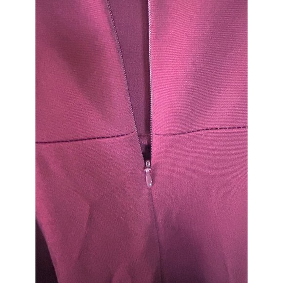 Vintage-Inspired Burgundy Dress With Peter Pan Collar & Button Details sz Large - Picture 6 of 10